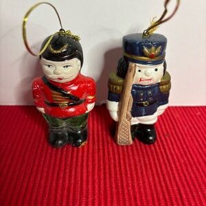 Festive Soldier Ornament Set - Red and Blue
